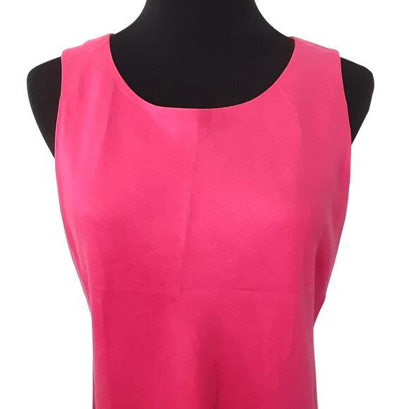 Vintage 90s Linen Shift Dress Sleeveless Maxi Length Pink Resort Beach Lagenlook - Picture 3 of 6